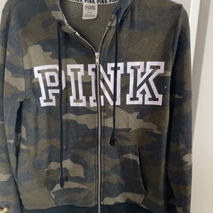 Camo zip up hoodie from Pink size MED